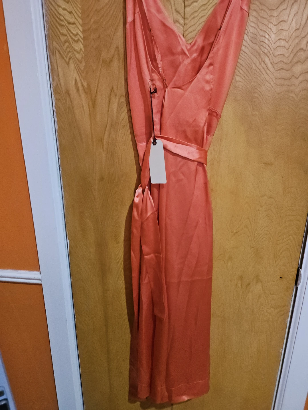 Coral Satin Slip jumpsuit - photo 3