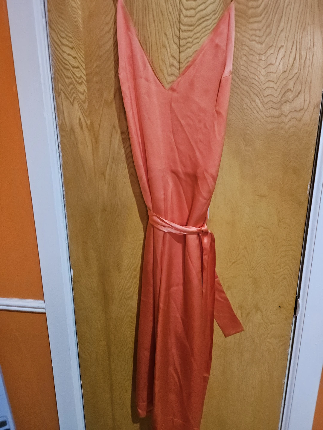 Coral Satin Slip jumpsuit - photo 4