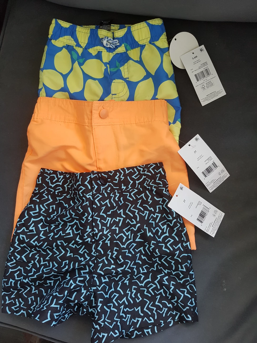 Brand new tags on George! Kids Swim Trunks - 2T and 3-6 months ⚽ - photo 2