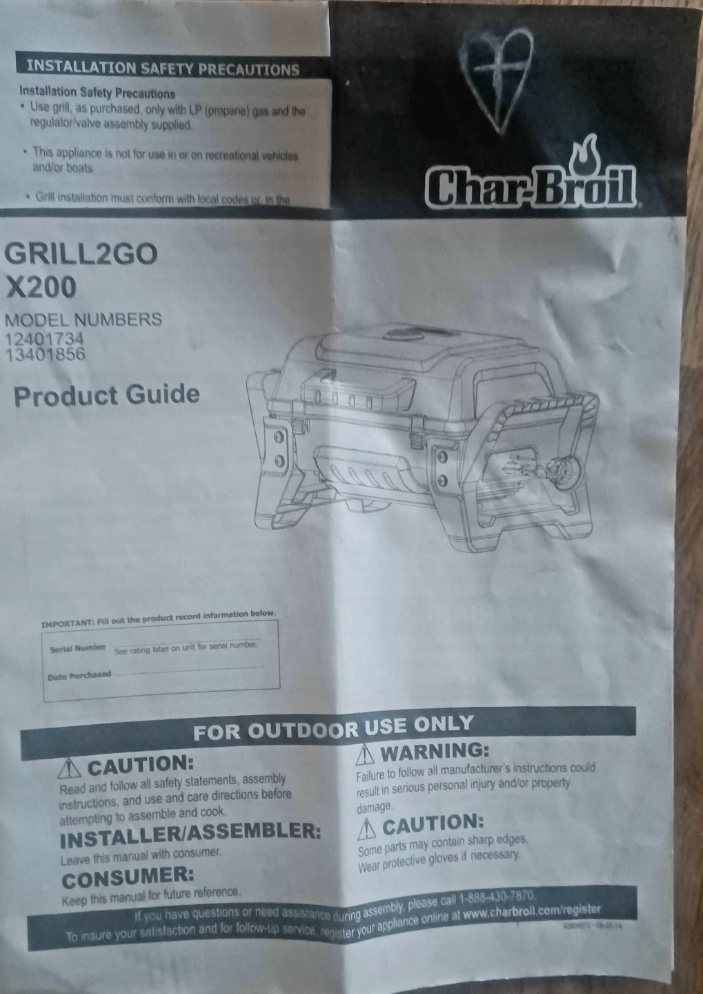 Char-Broil Grill2Go X200 Portable Propane Grill/ Moving sale - photo 2