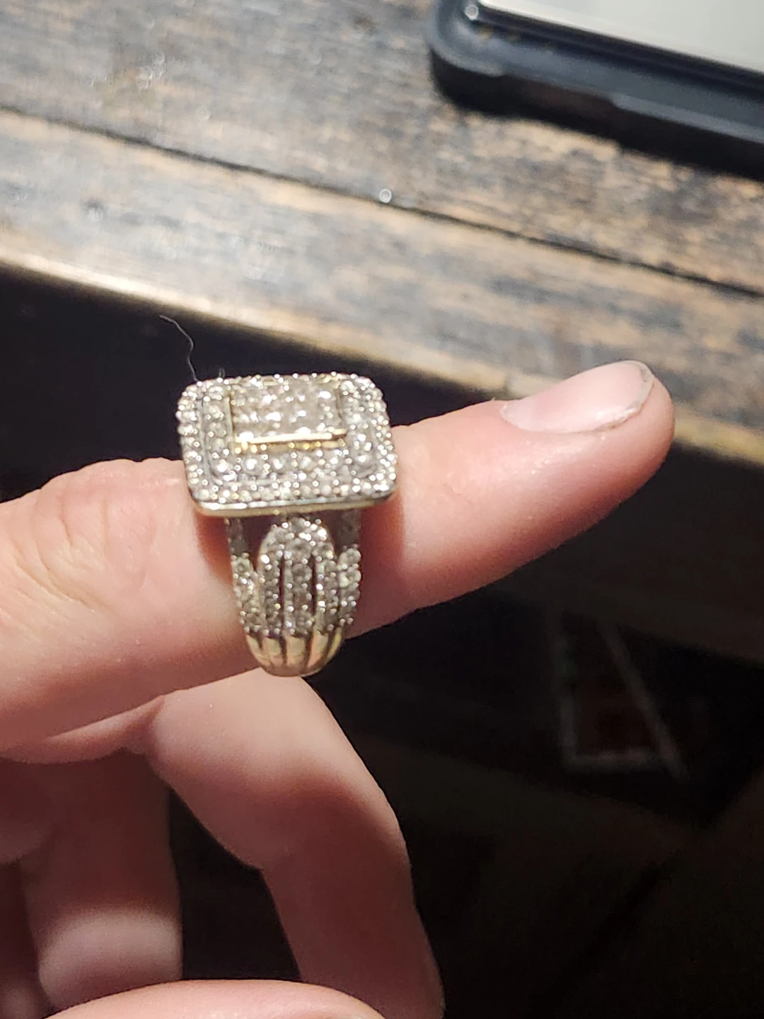 10K Gold Diamond Statement Ring - photo 4