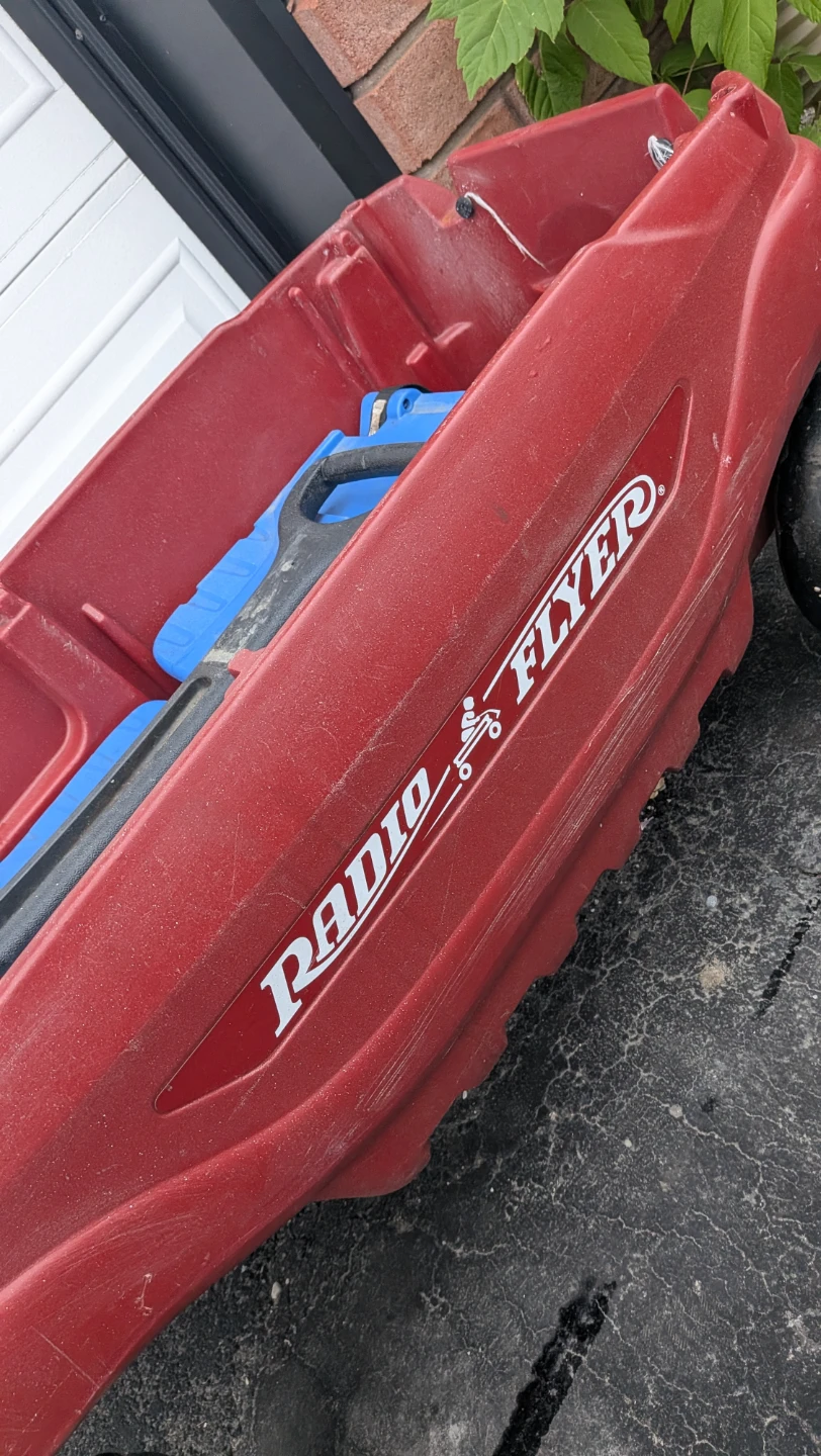Red Radio Flyer Wagon with Blue Seats - photo 2
