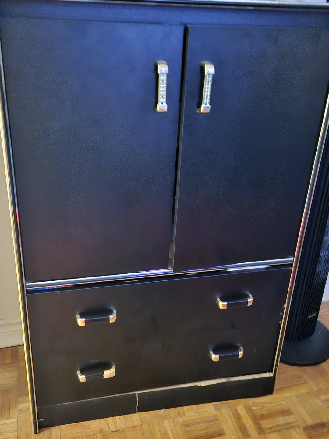 Black Dresser with Cabinets