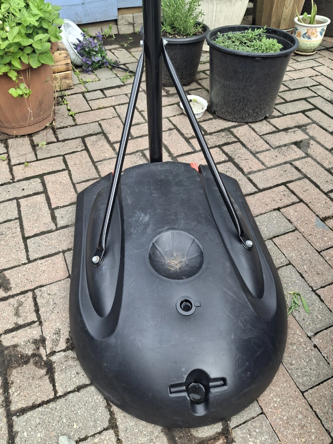 Black Basketball Hoop Base with Wheels