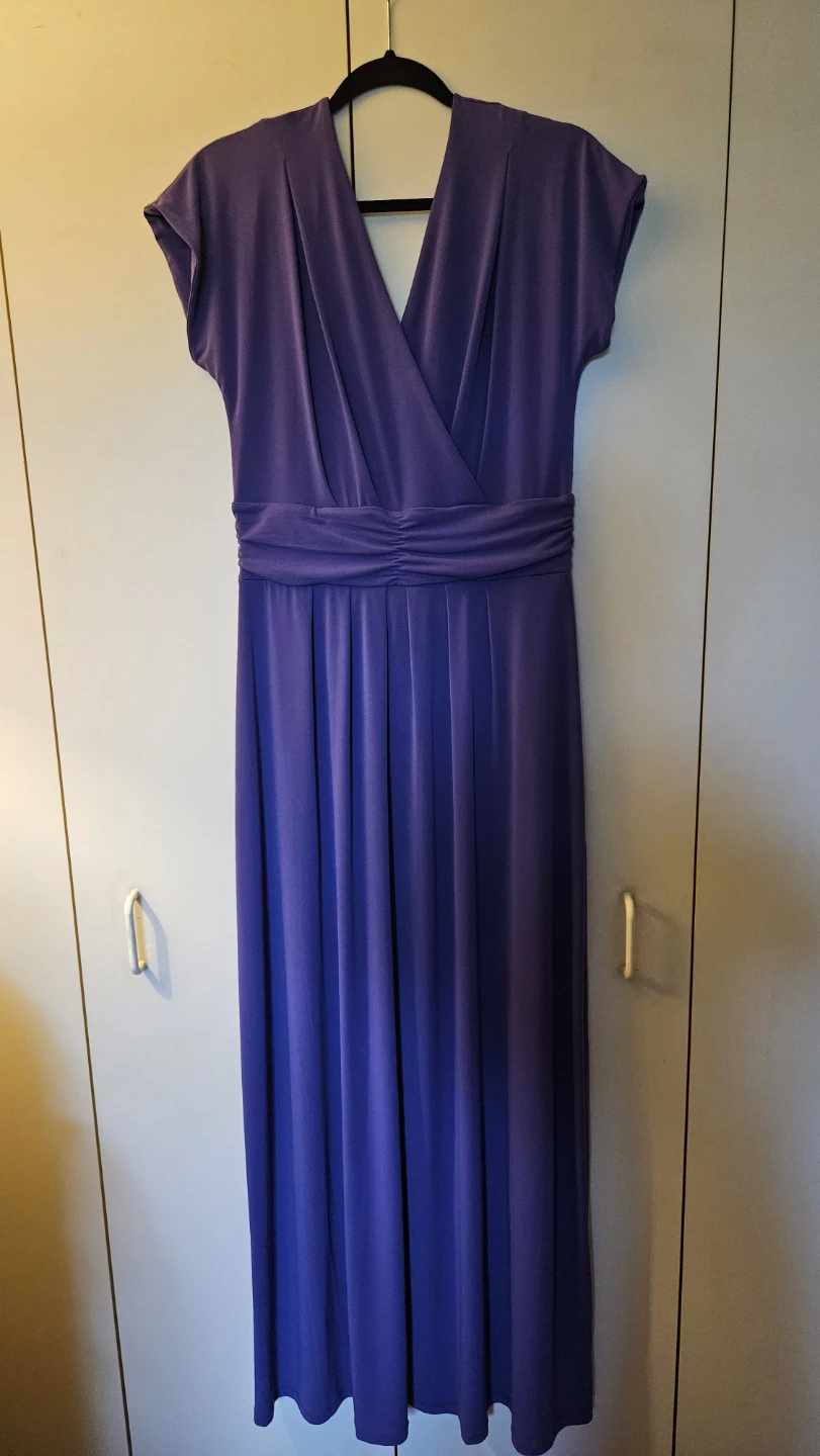 IMAN Purple Maxi Dress Size LG - Tall