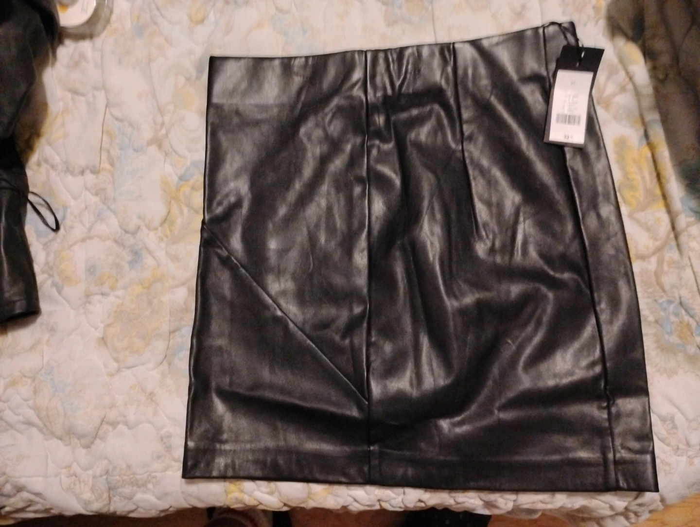 Dynamite Faux Leather Mini Skirt - Black - photo 2