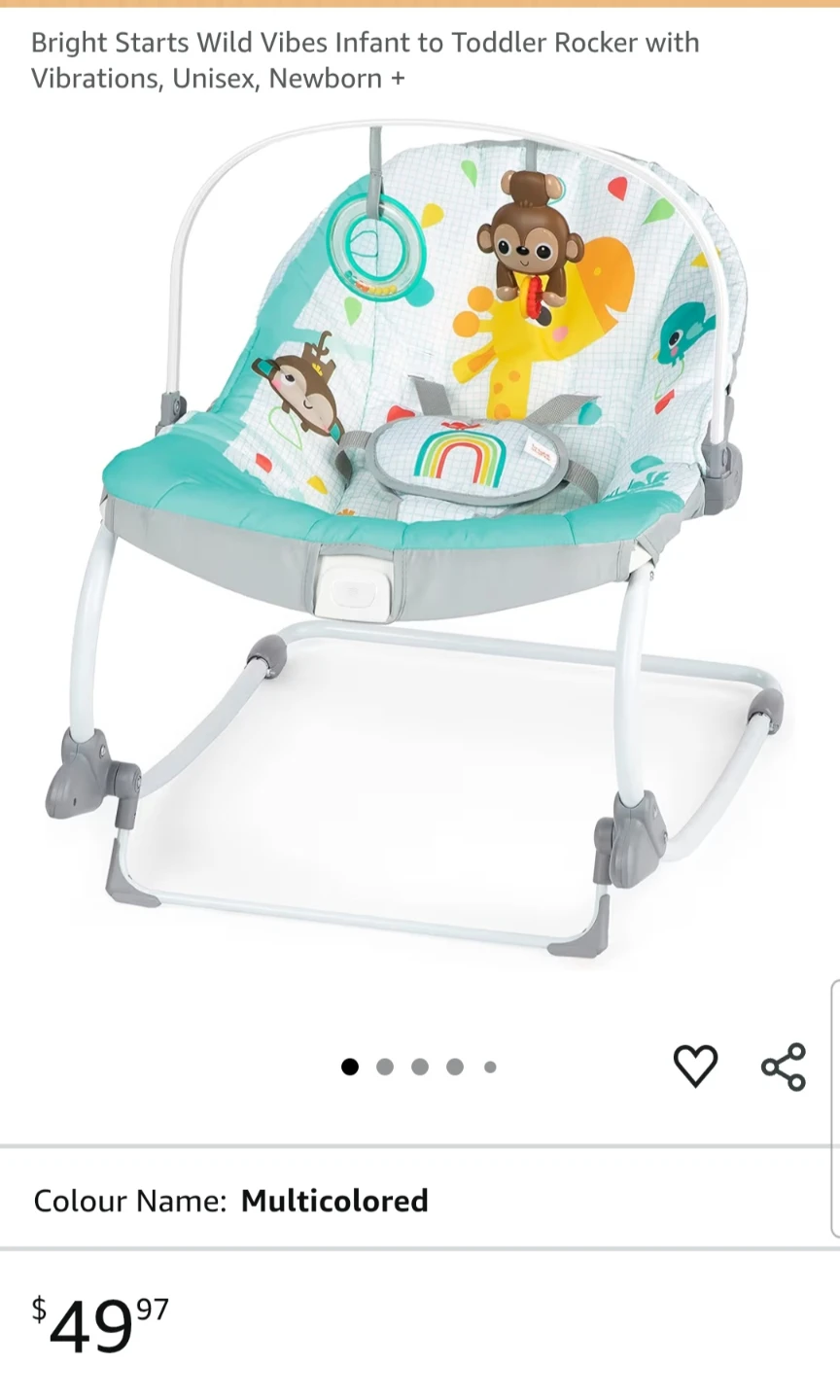 Bright Starts Wild Vibes Infant to Toddler Rocker - photo 2