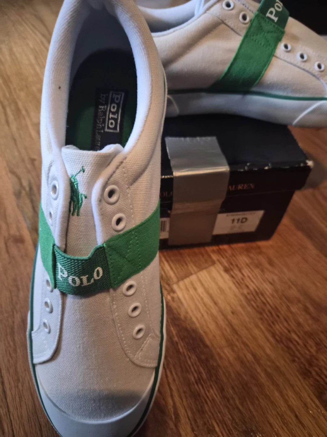 Polo Ralph Lauren Canvas Sneakers White/Green Size 11D
