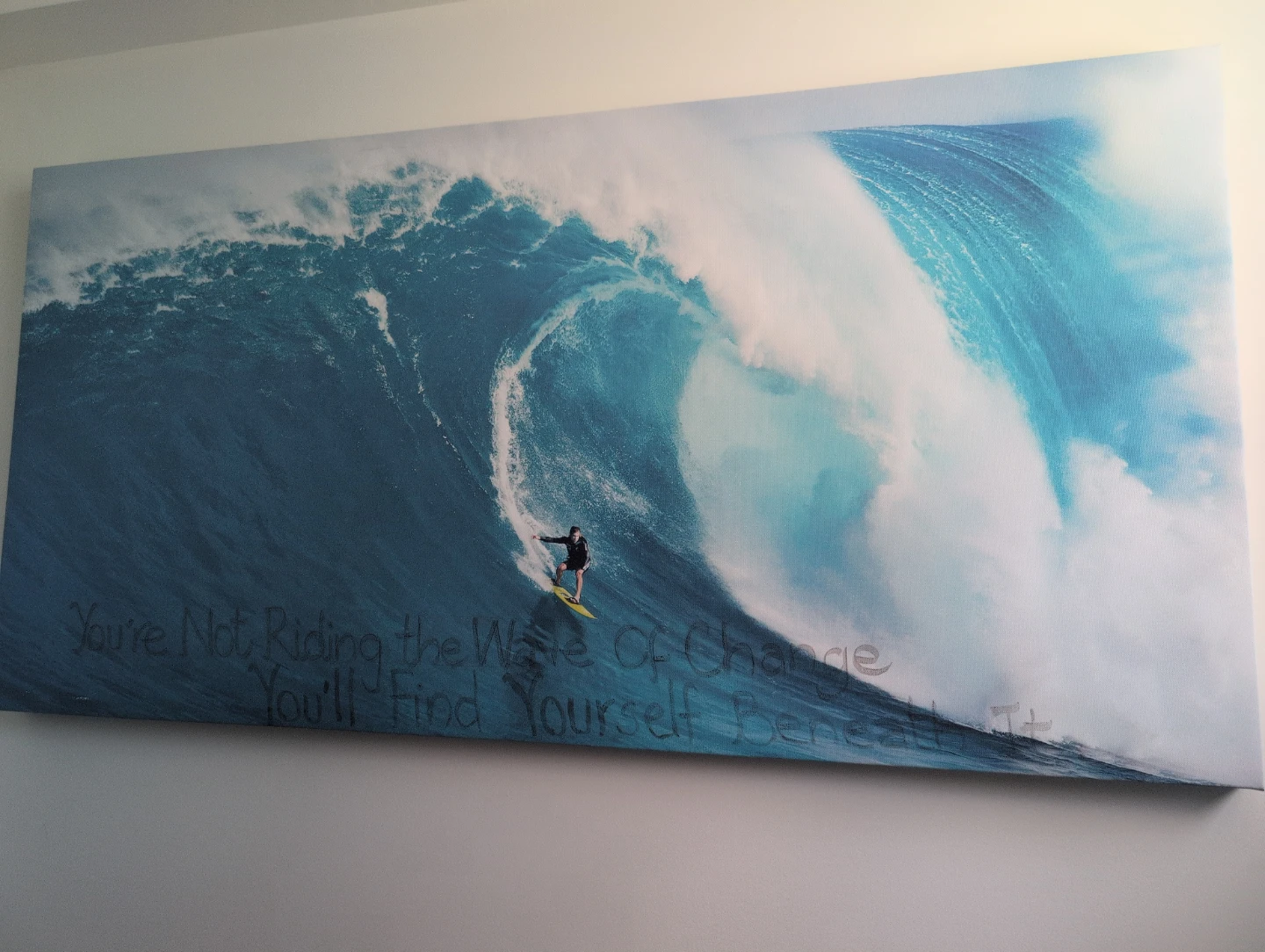 Canvas Print - Surfer Riding Giant Wave