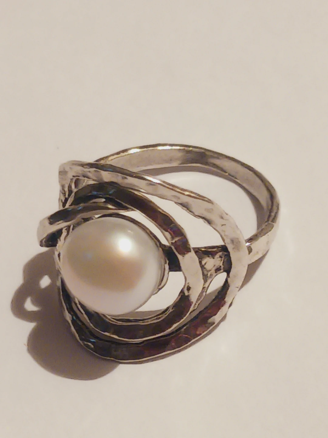 Zuman Israel 925 Signed Sterling Silver Pearl Ring.8. - photo 3