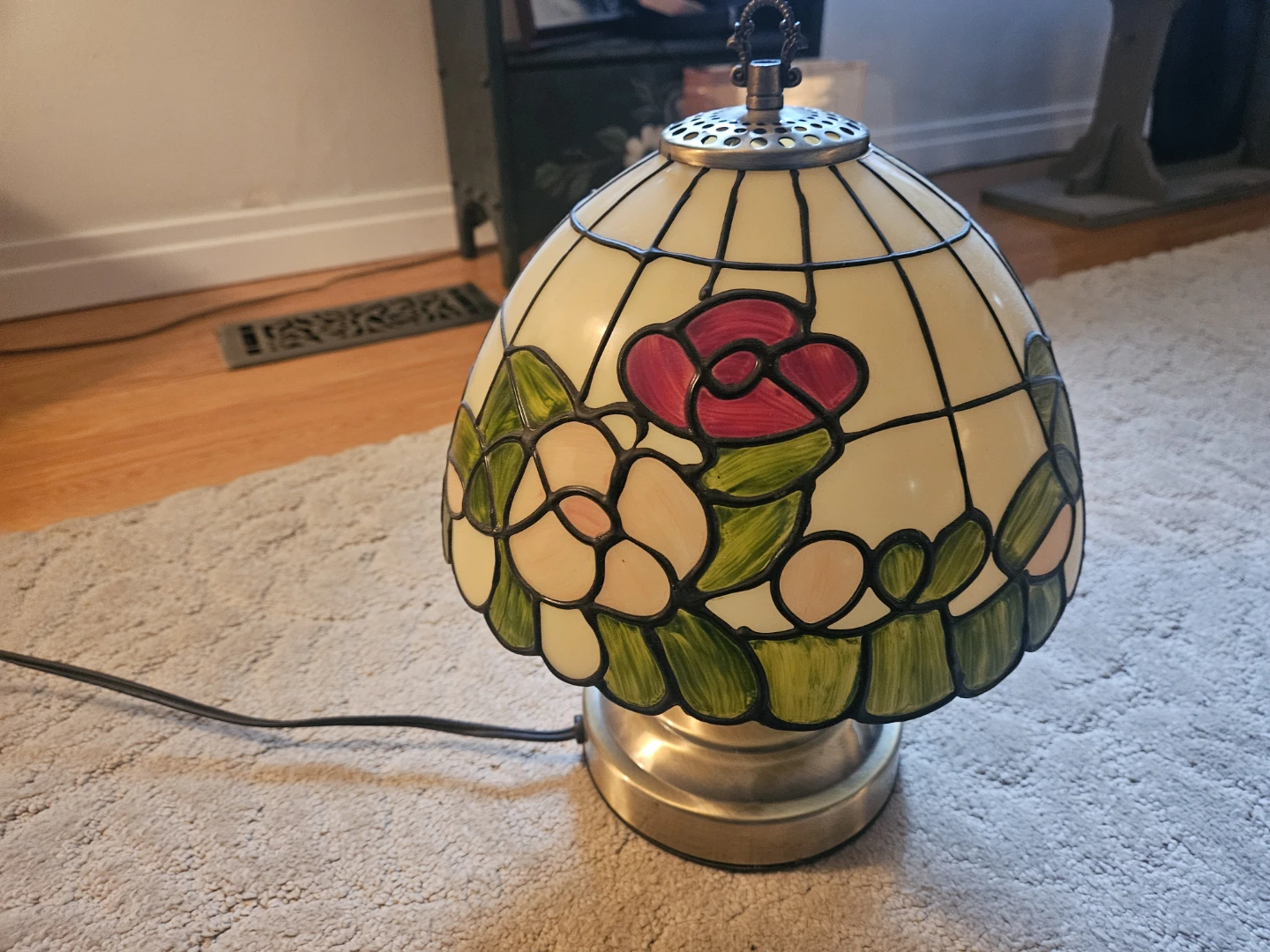 Vintage Tiffany Style Floral Accent Lamp - photo 2