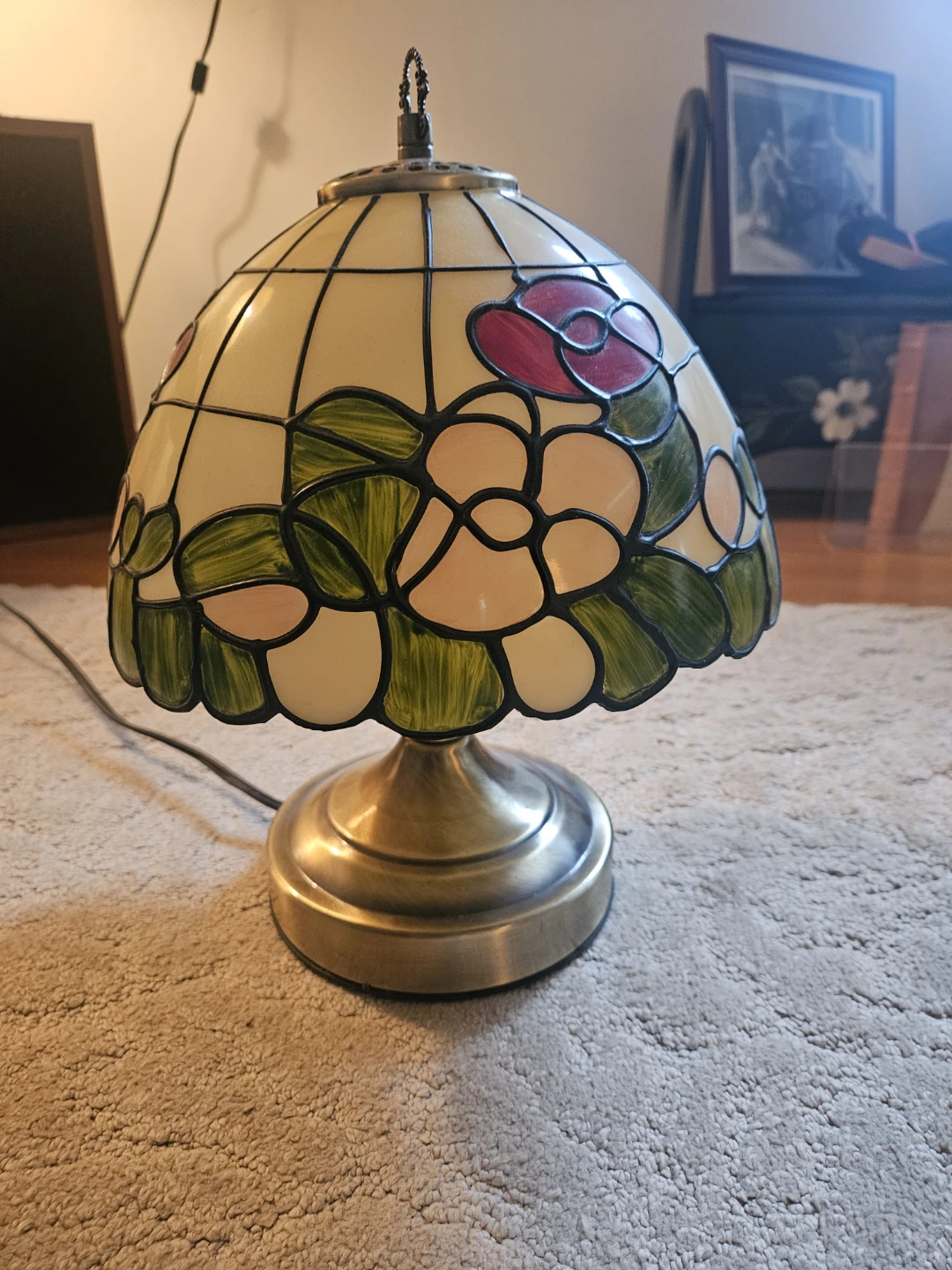 Vintage Tiffany Style Floral Accent Lamp - photo 3