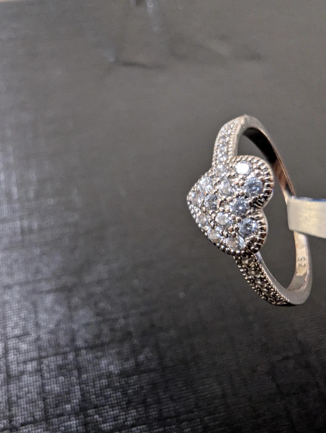 Heart Shaped Ring with CZ Stones