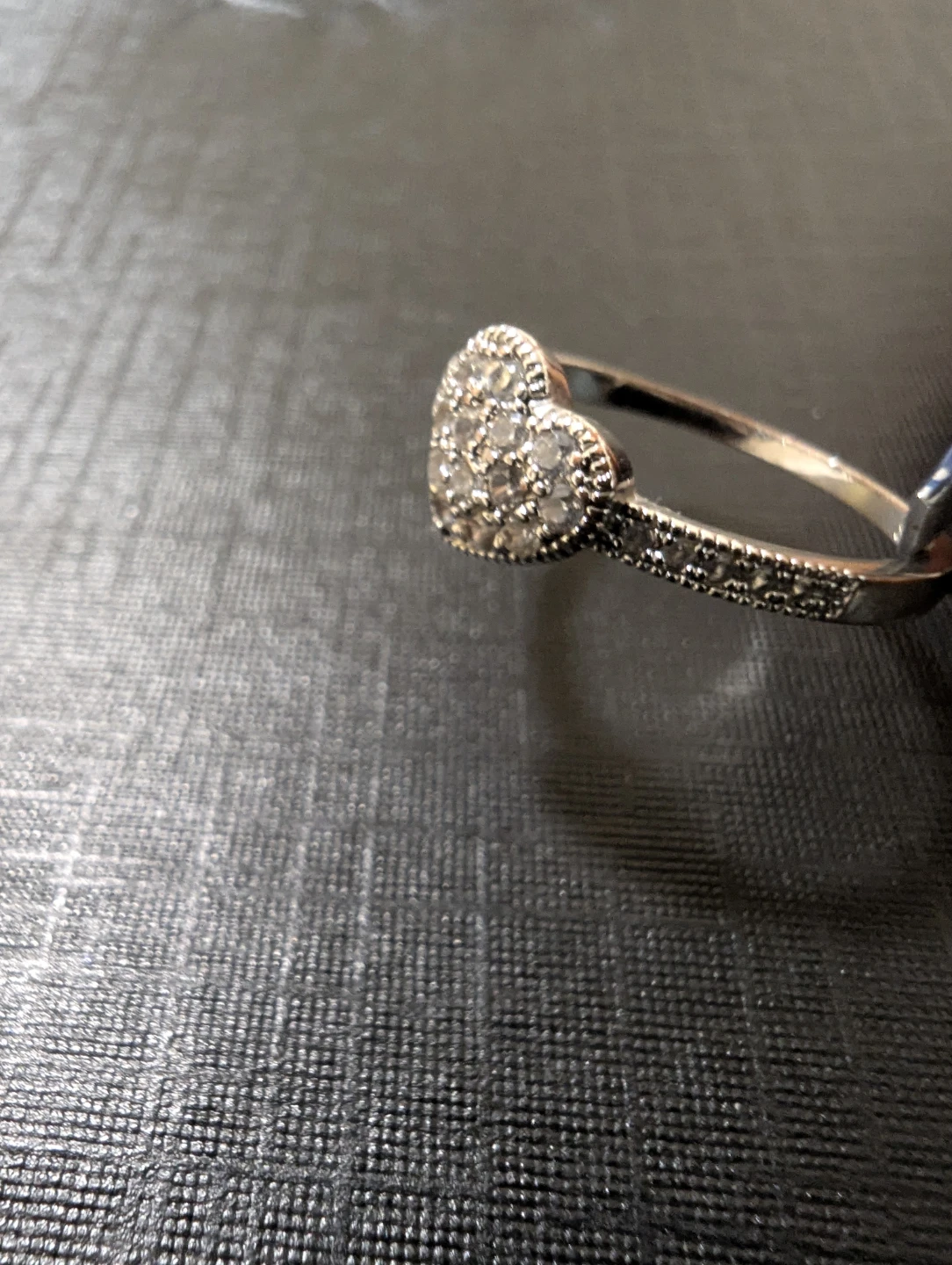 Heart Shaped Ring with CZ Stones - photo 2