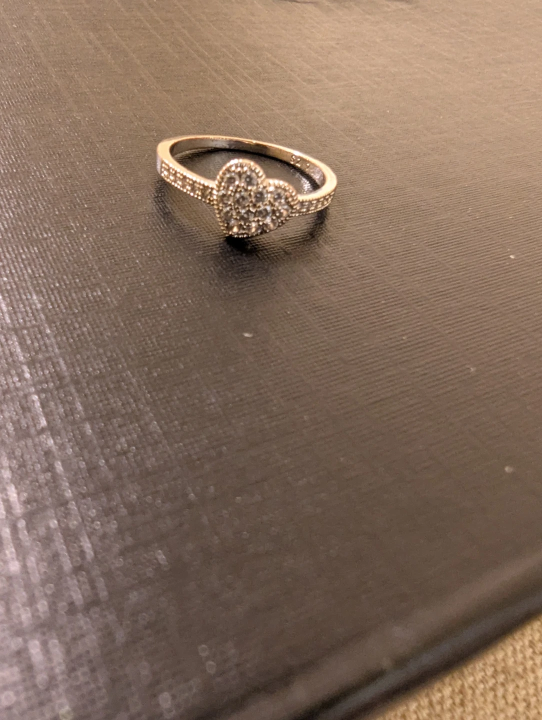 Heart Shaped Ring with CZ Stones - photo 3