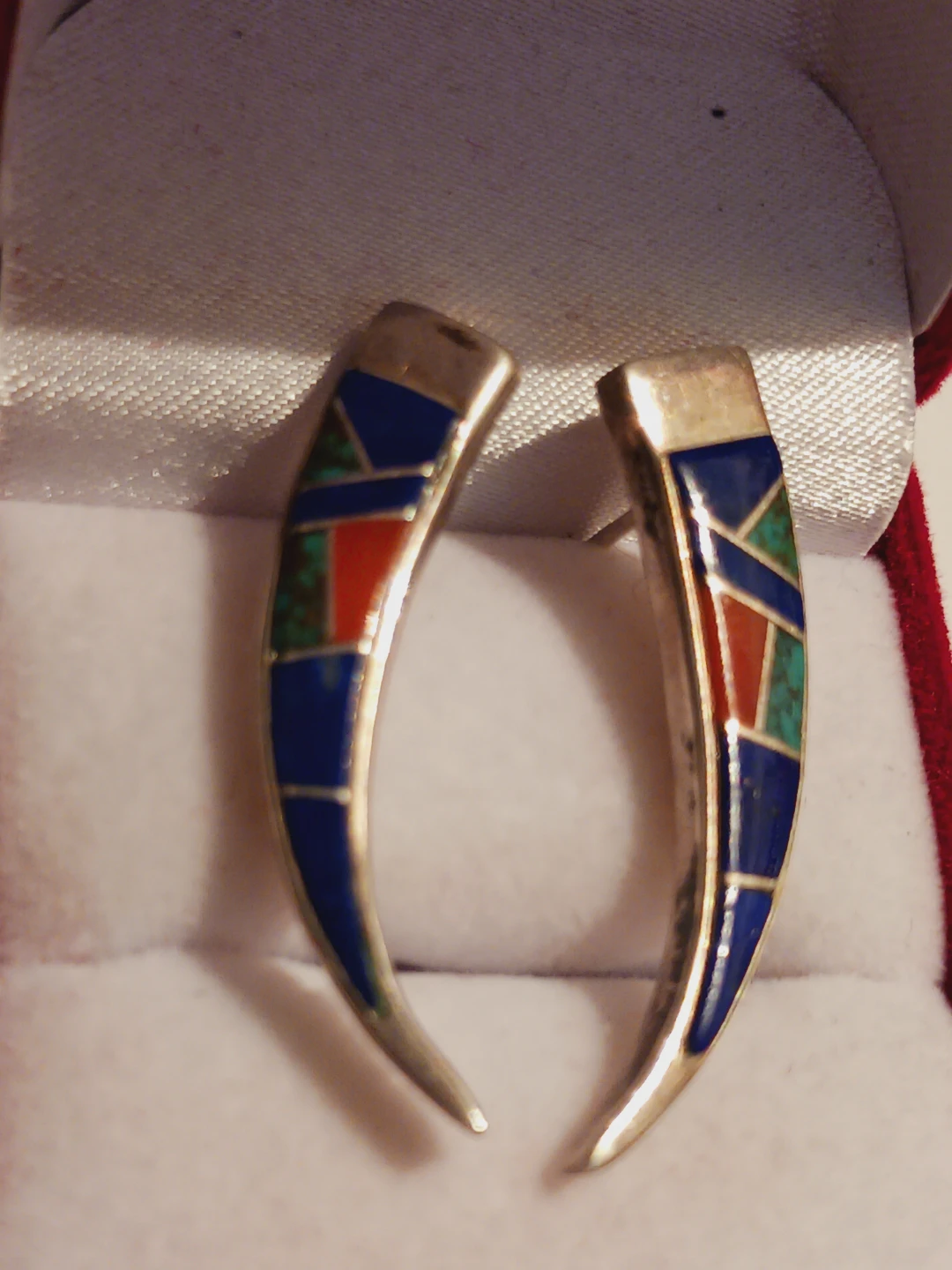 ROSE ANN LONG STERLING SILVER SIGNED NAVAJO ARTIST EARRINGS - photo 2