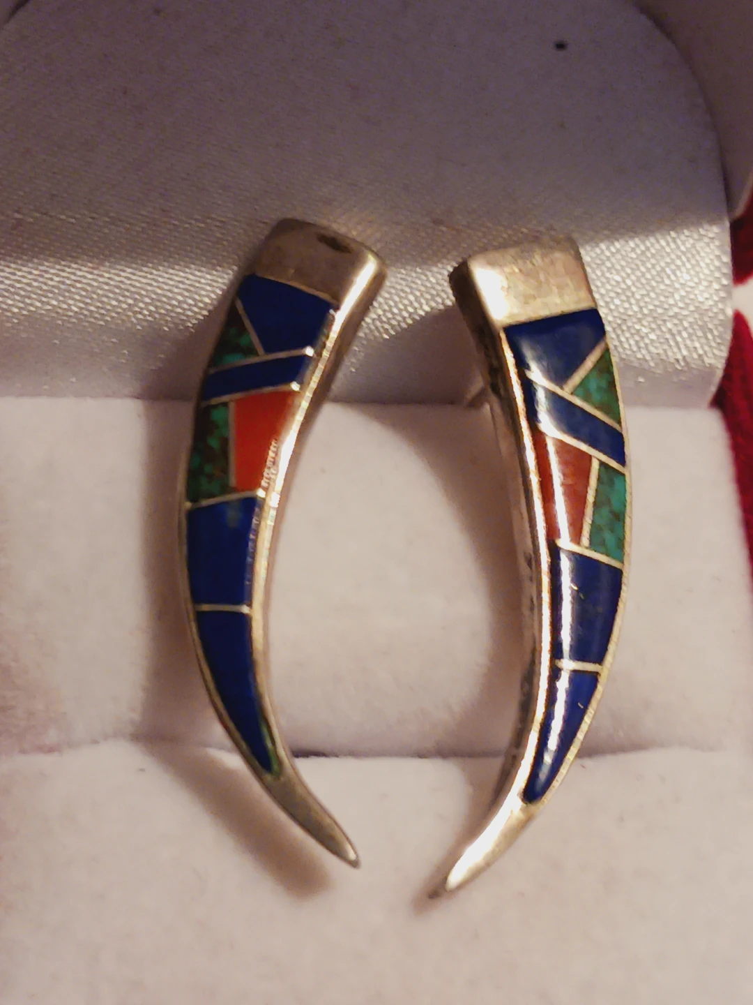 ROSE ANN LONG STERLING SILVER SIGNED NAVAJO ARTIST EARRINGS - photo 3