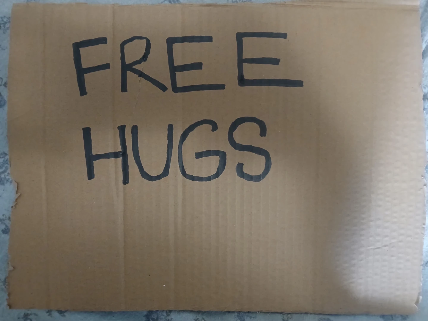 Cardboard sign