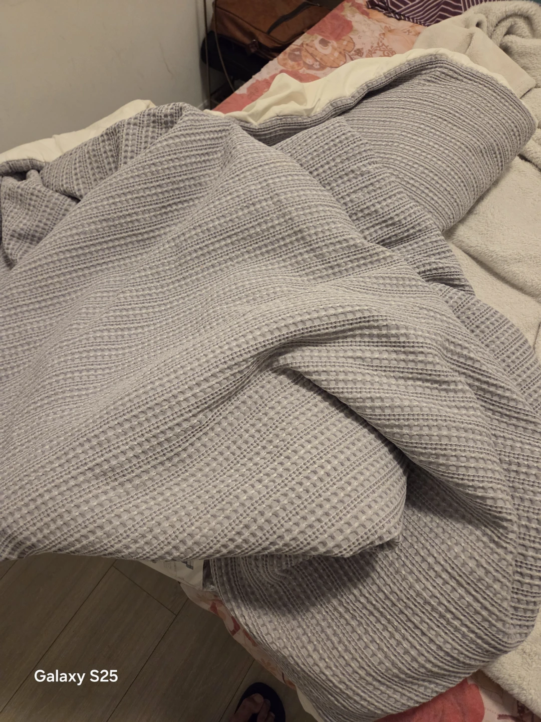 Grey Waffle Knit Blanket - photo 2