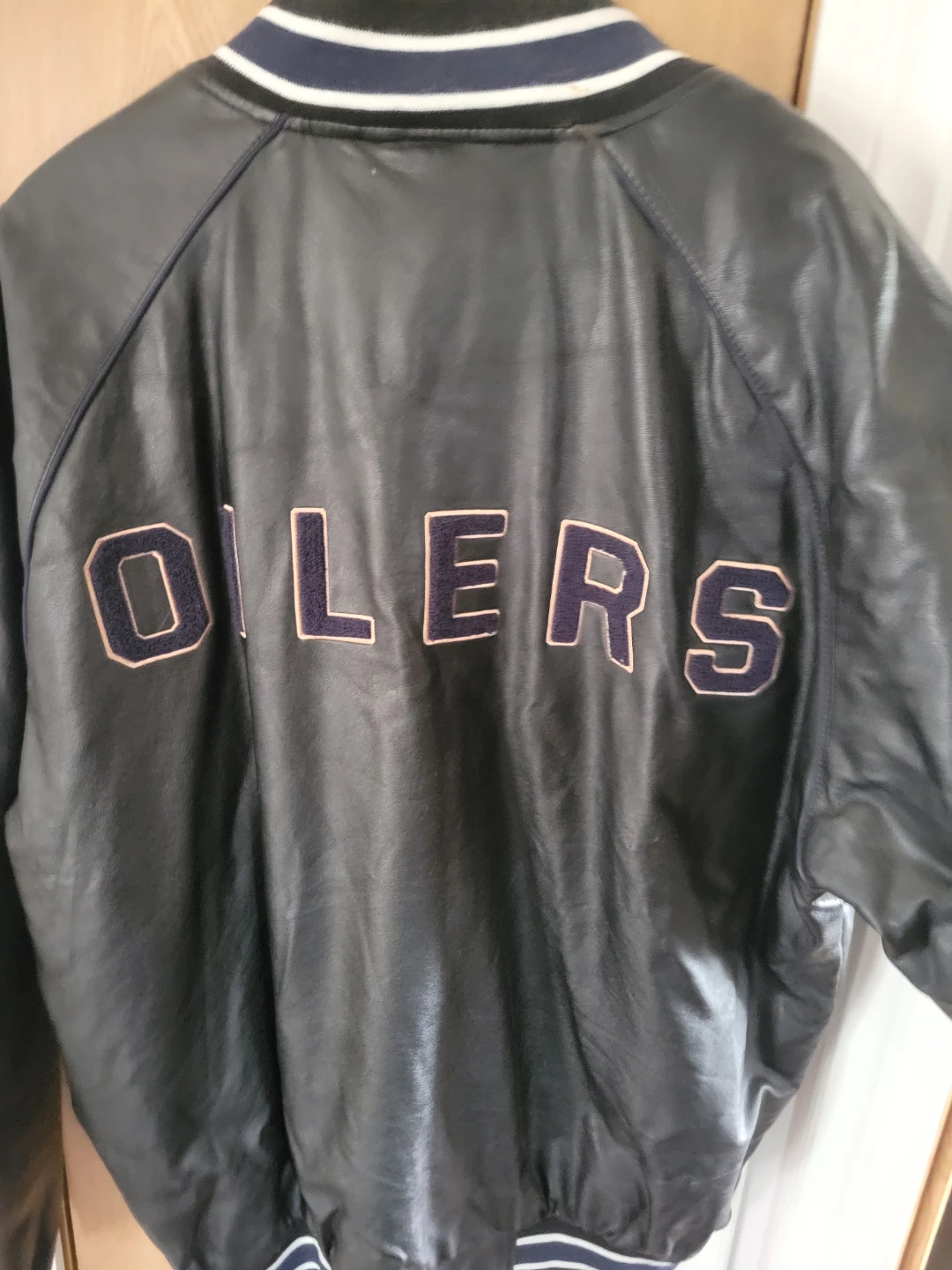 G-III Sports Edmonton Oilers Leather Bomber Jacket XL