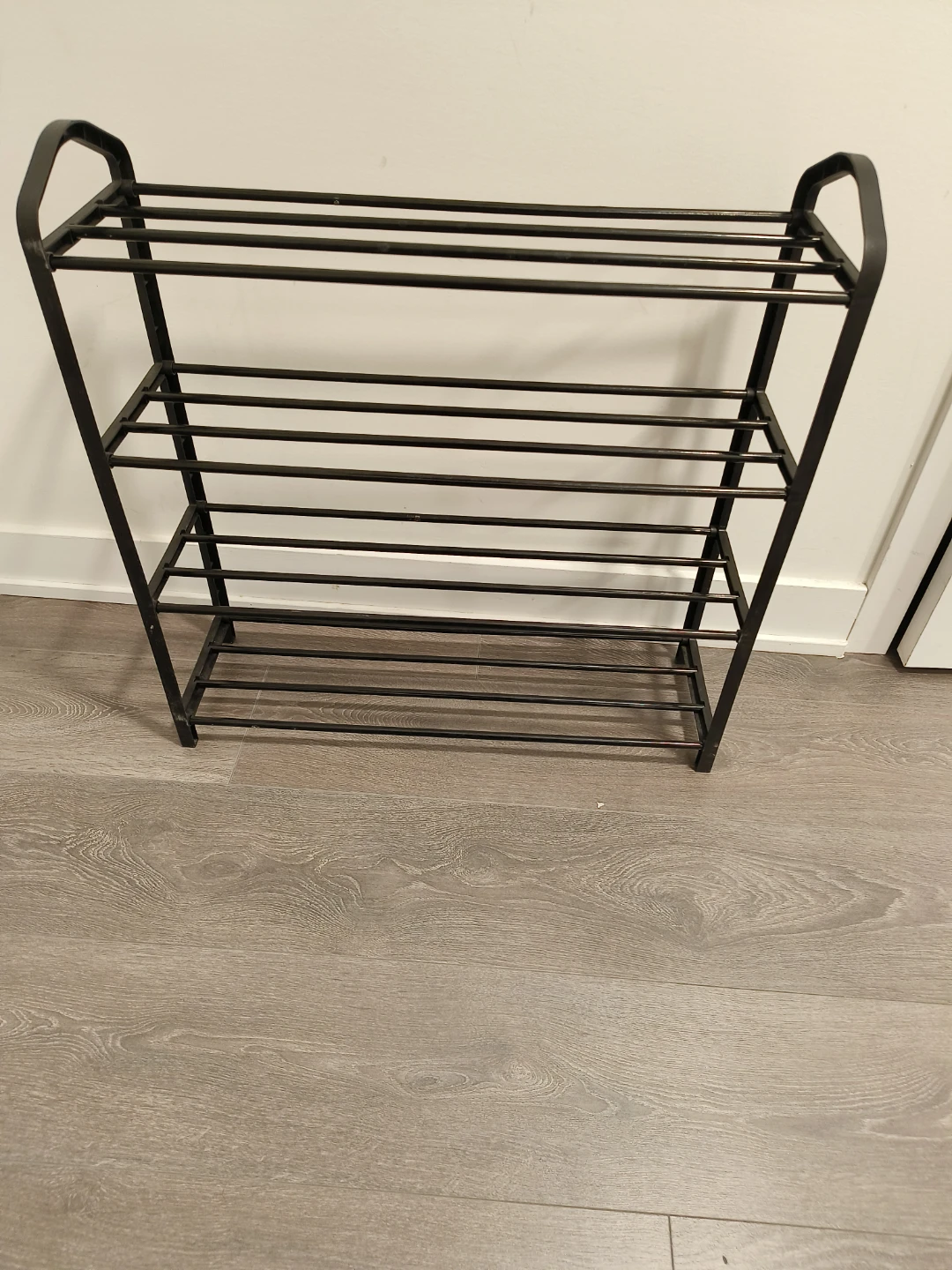 Black Metal 4-Tier Shoe Rack