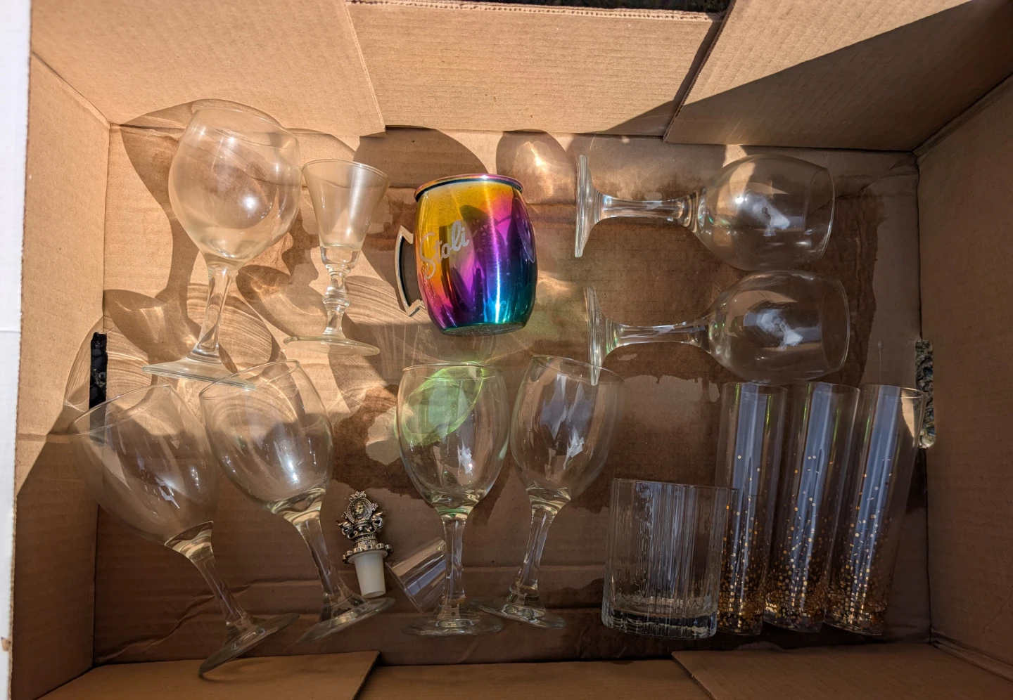 Assorted Glassware, Mugs, Champagne flutes, and Pitcher