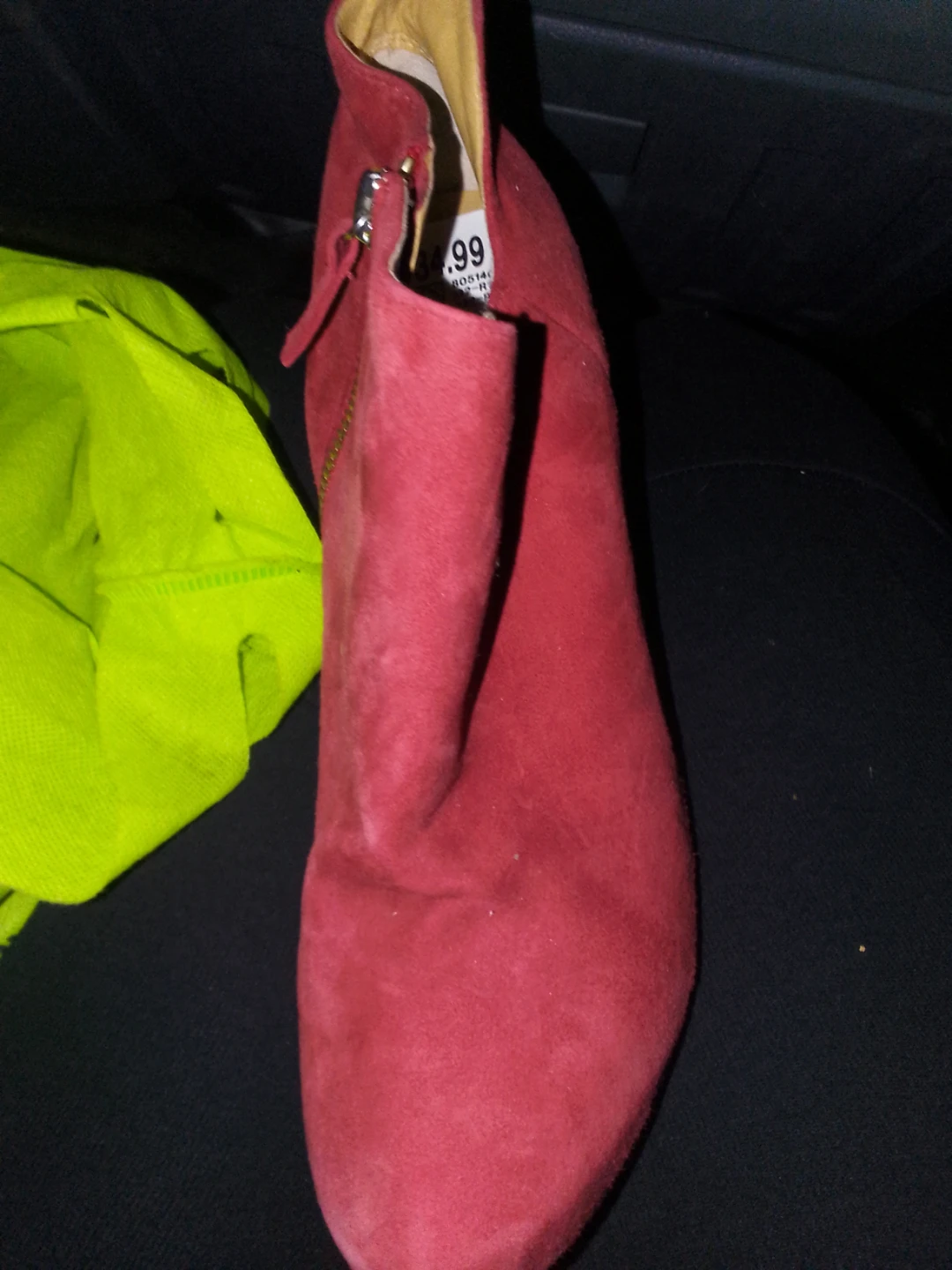 Red Suede Ankle Boots with Zipper - photo 2