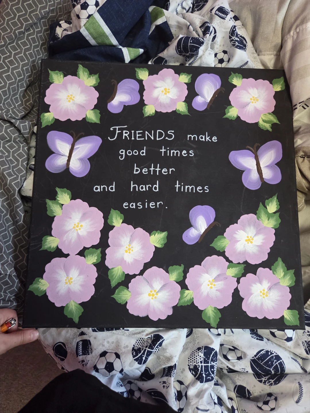 Hand-Painted Wall Art - Friends Quote
