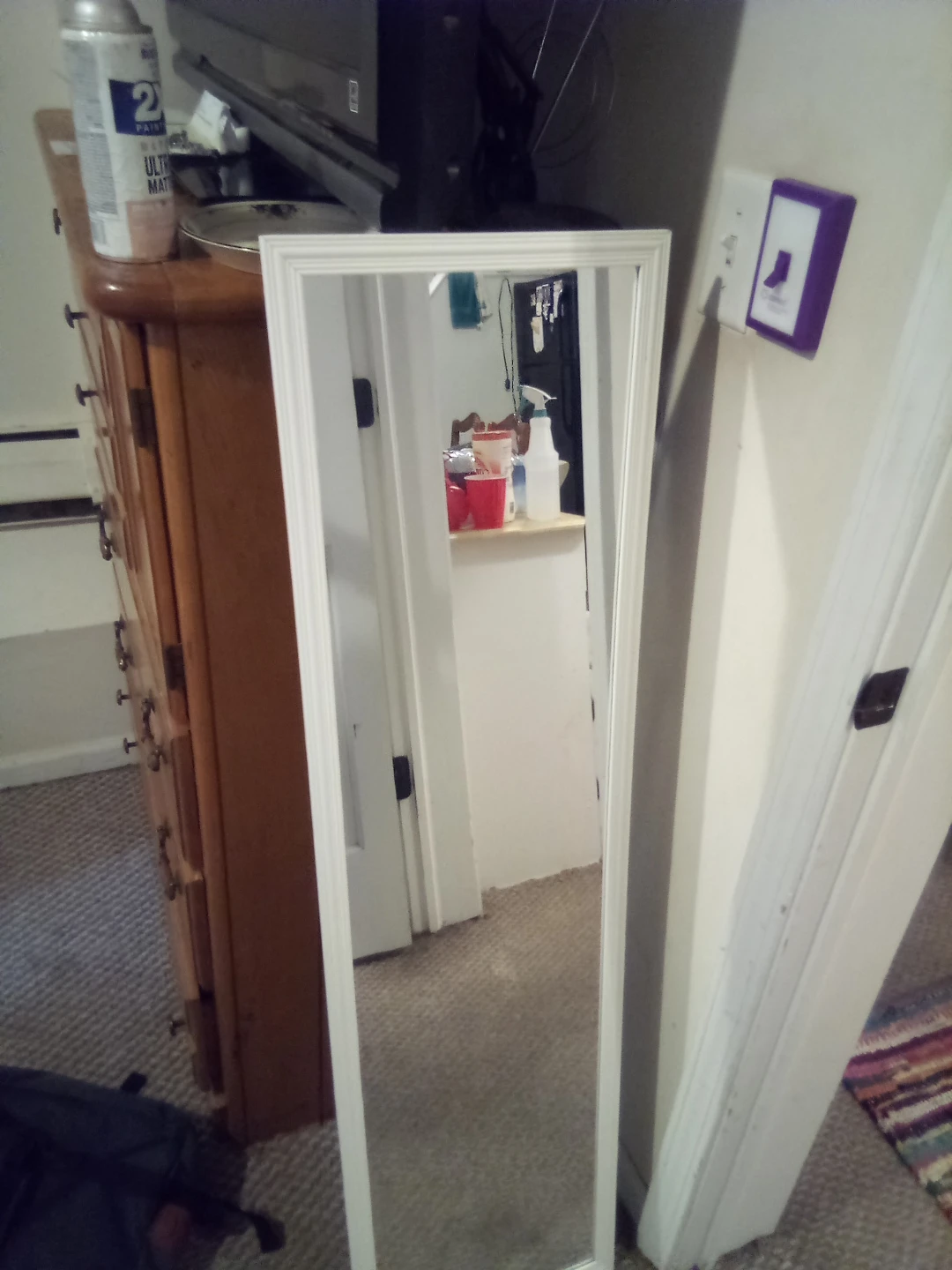 White Framed Full Length Mirror - photo 3