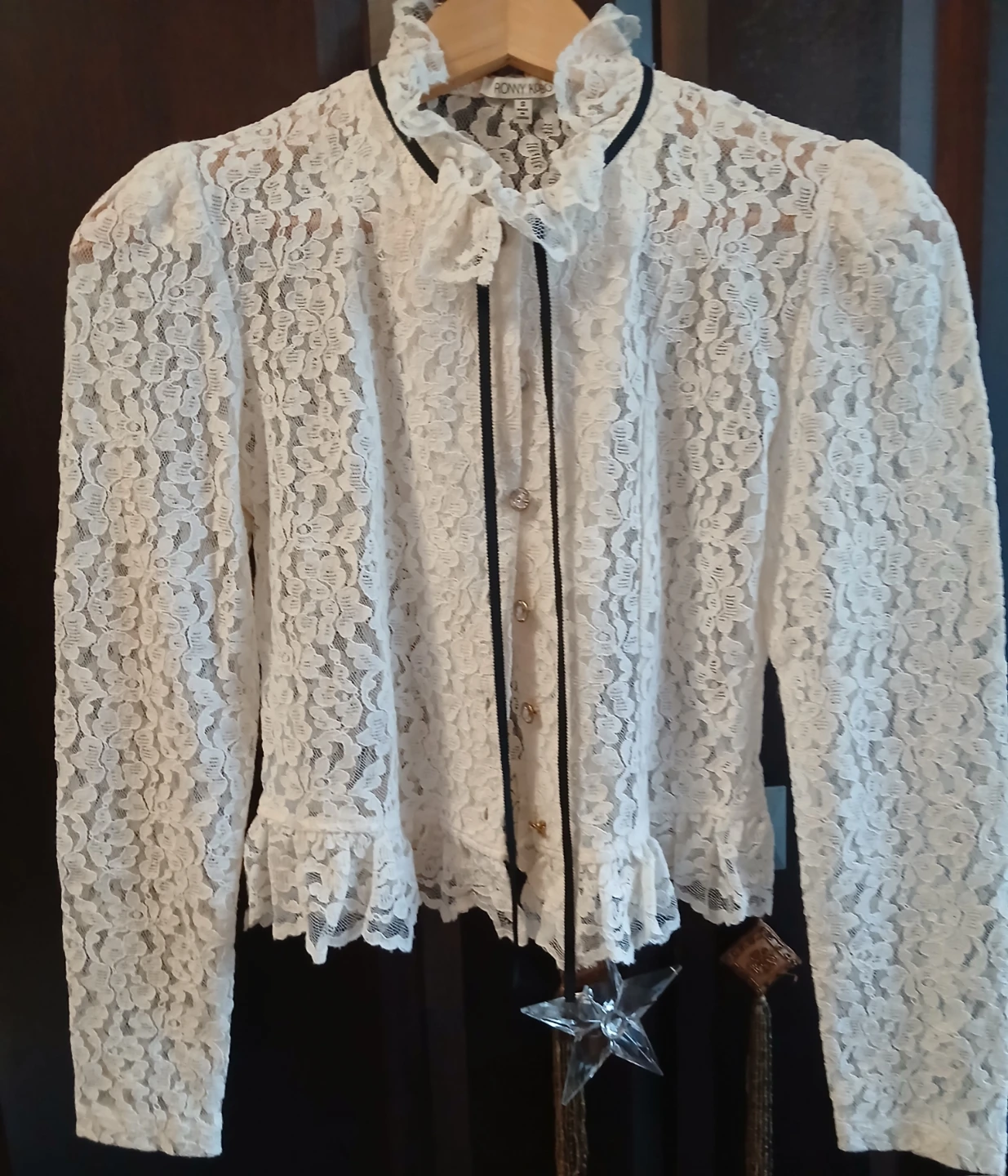 RONNY KOBO White Lace Blouse - Size S