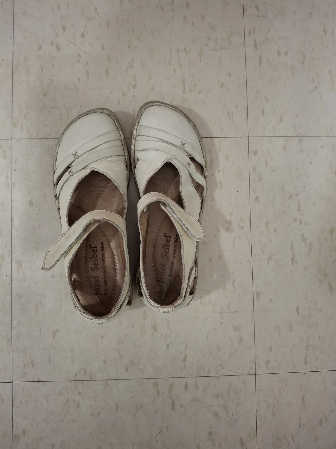 Josef Seibel White Leather Comfort Shoes