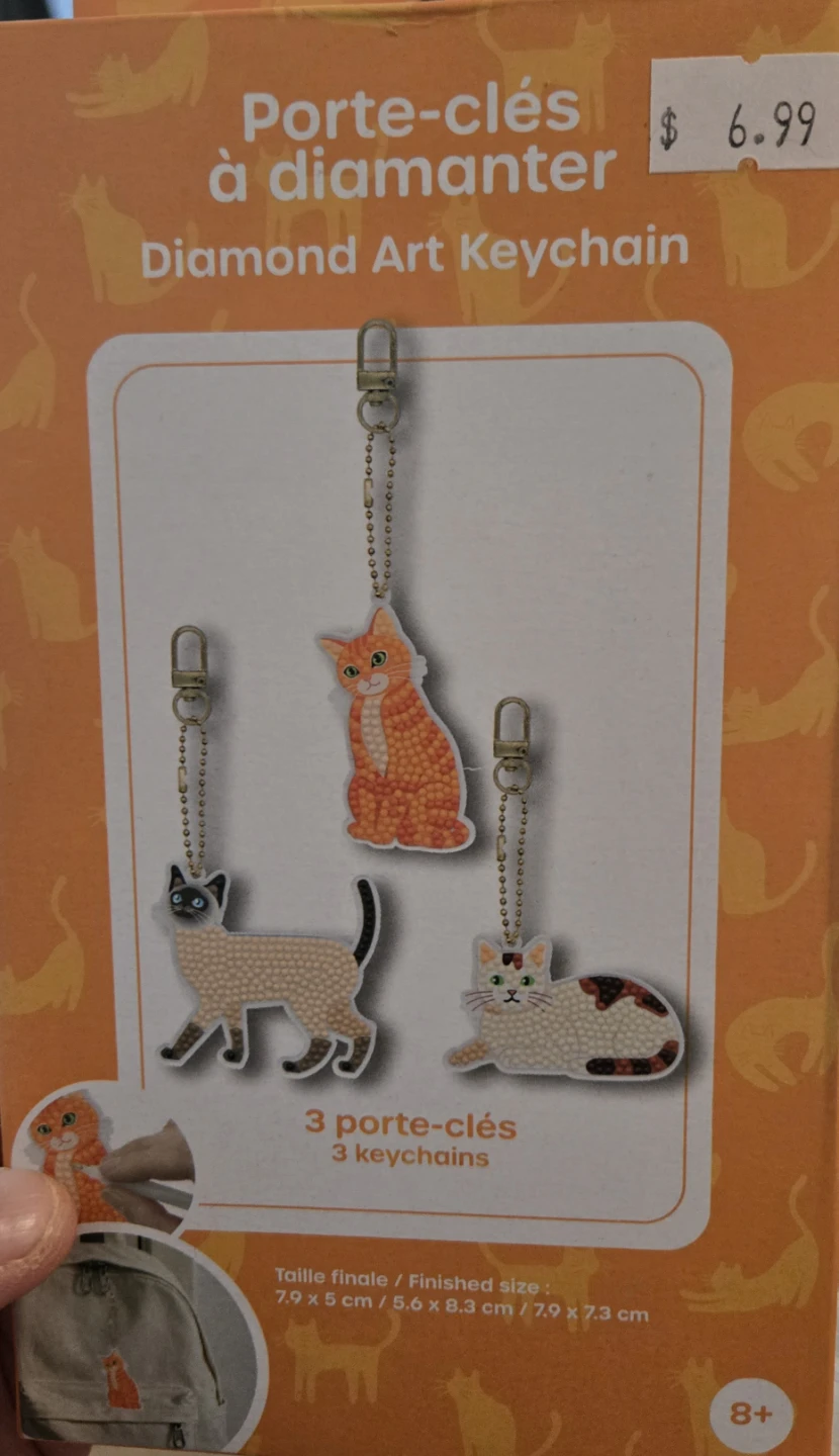 Diamond Art Keychain Set - 3 Cats