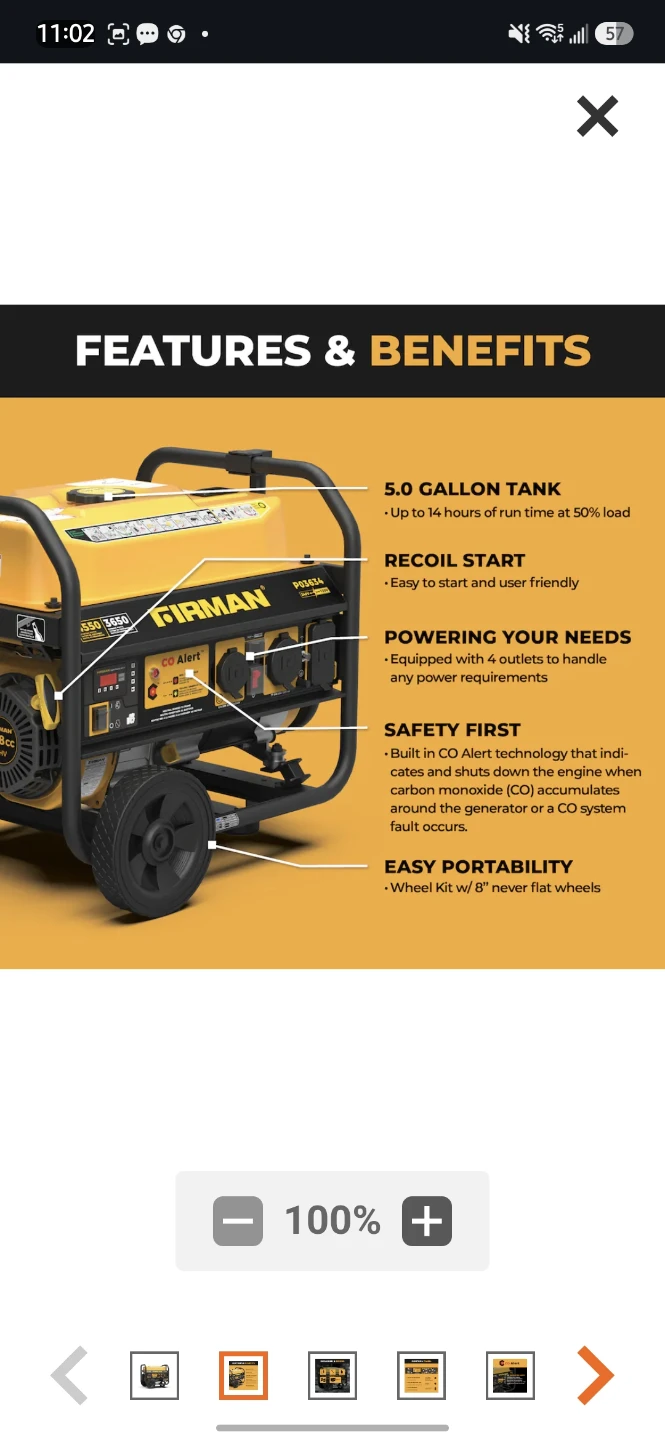 Firman Generator 3650 Running Watts - photo 3