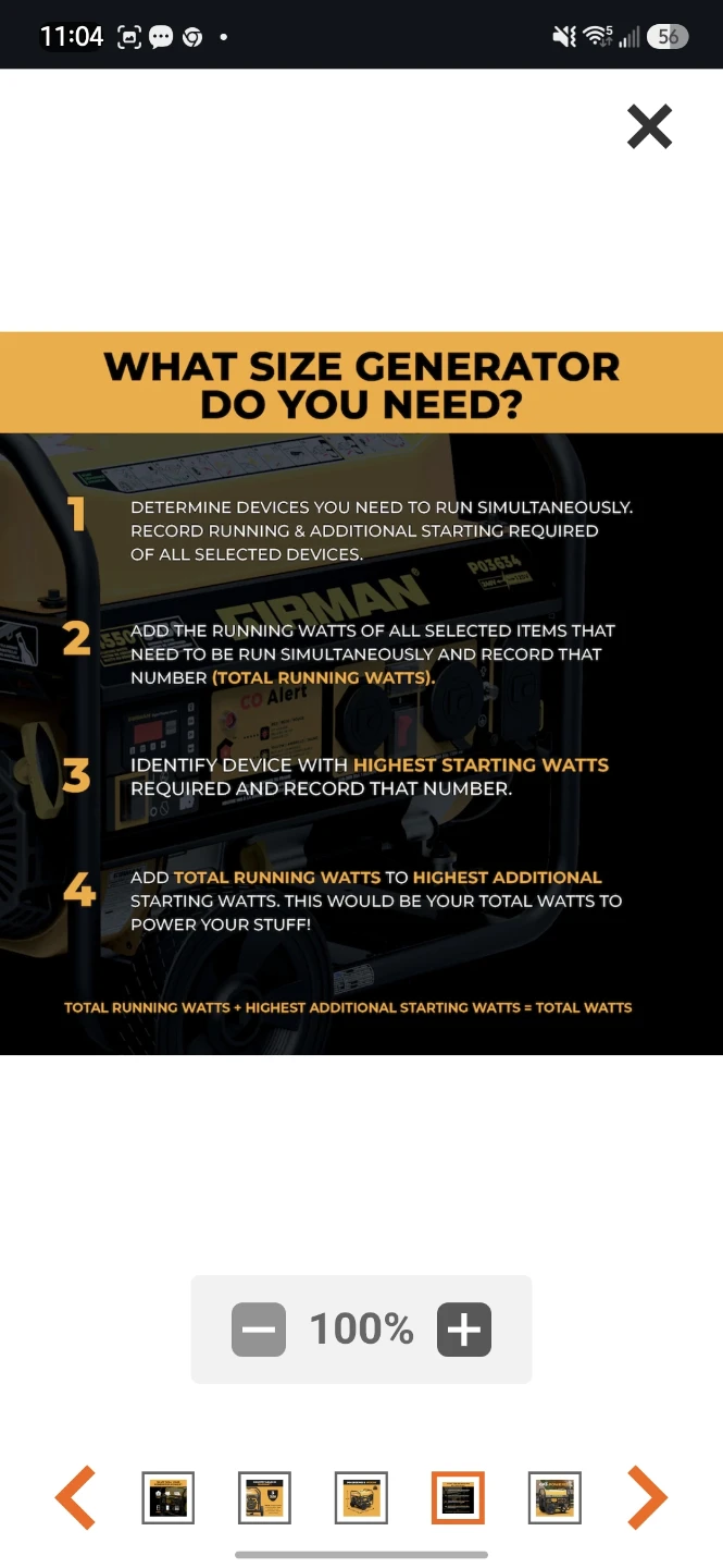Firman Generator 3650 Running Watts - photo 5