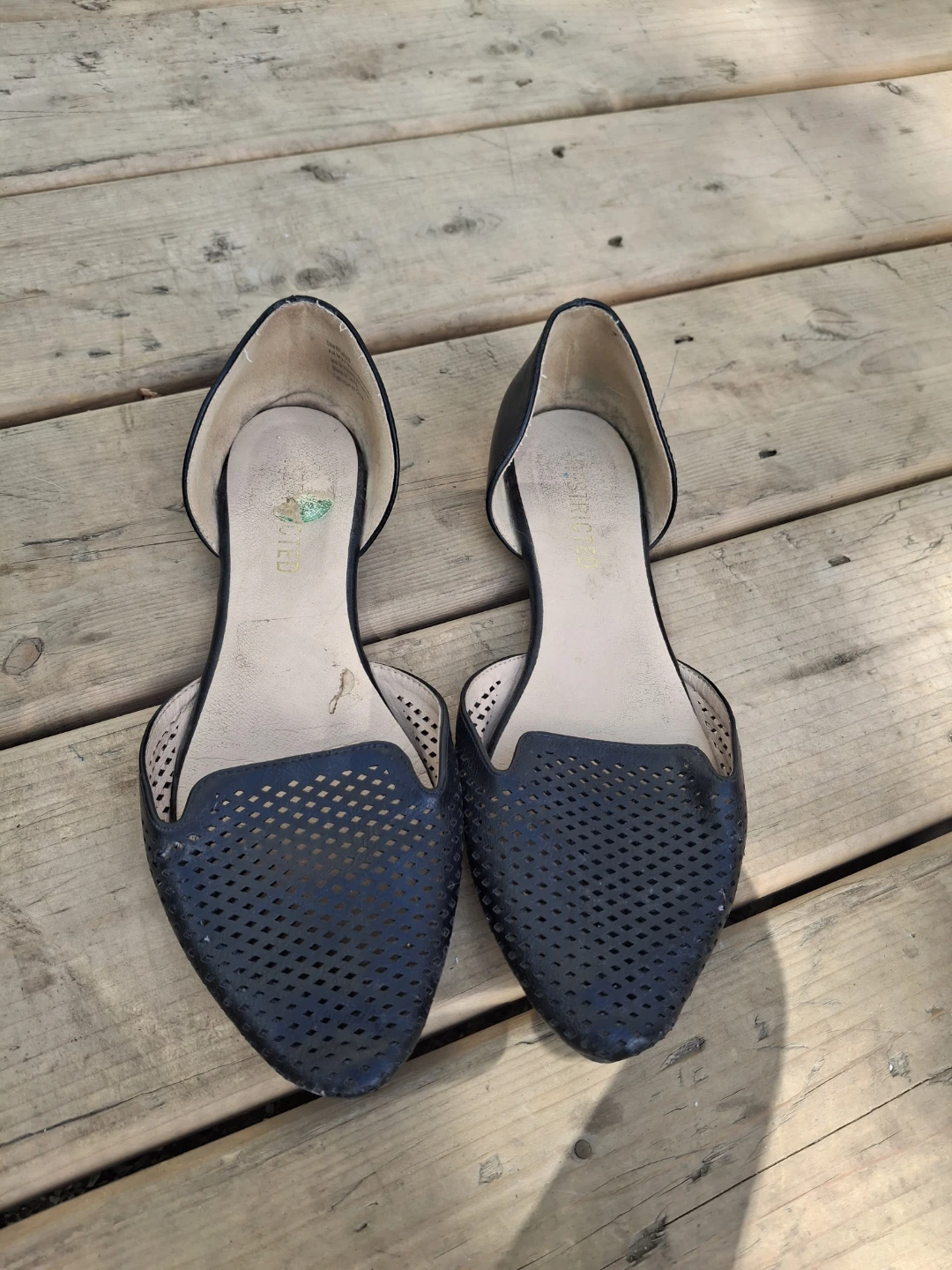 Black Perforated Flats