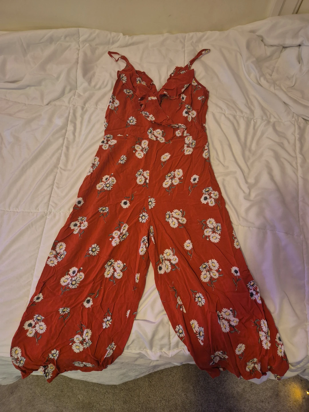 Red Floral Jumpsuit