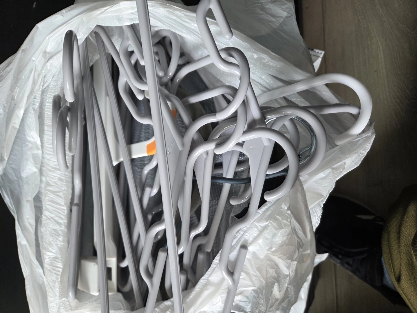 Grey Plastic Clothes Hangers (Set of 15)