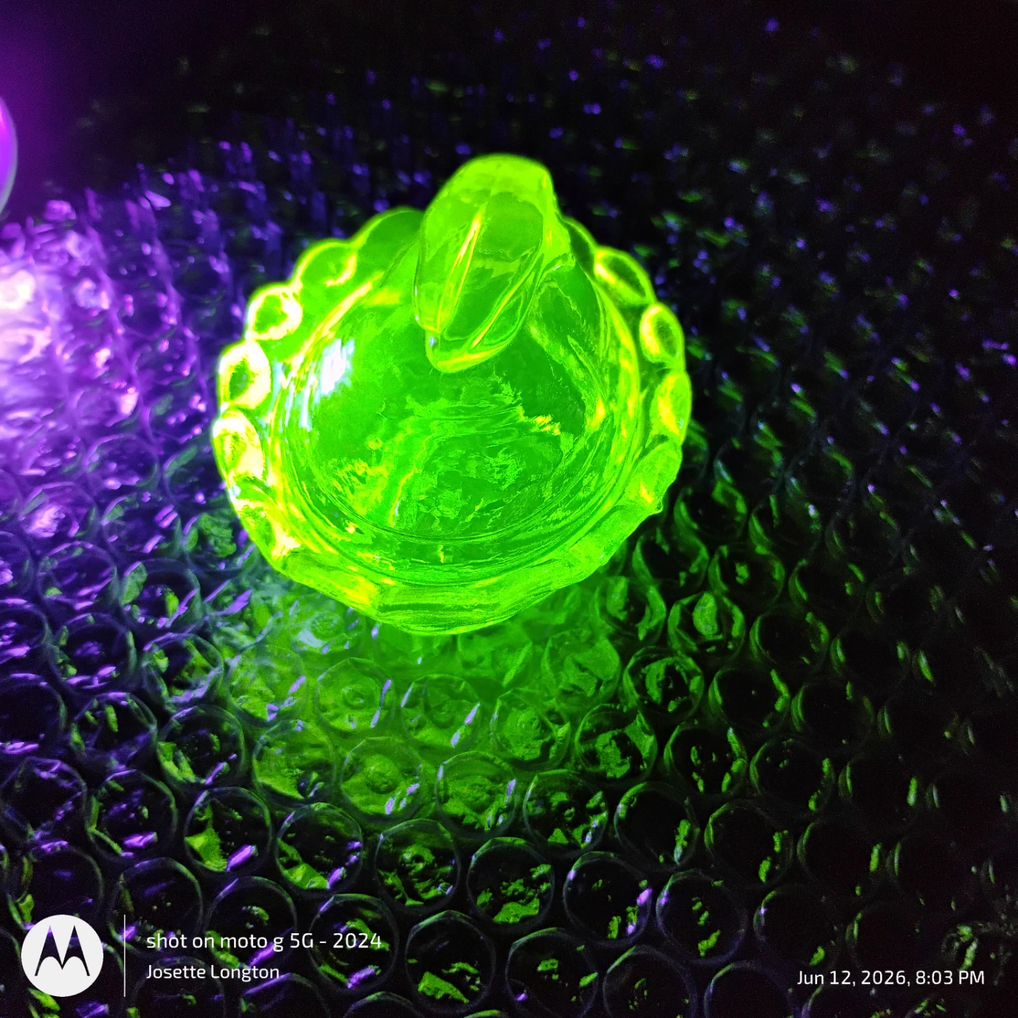 Vintage Boyd Uranium Glass Bunny on Nest - photo 3