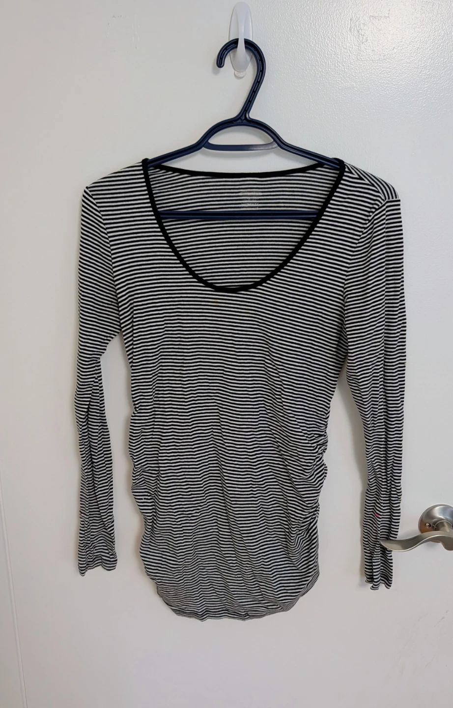 Maternity Striped Long Sleeve Top - Women's Small