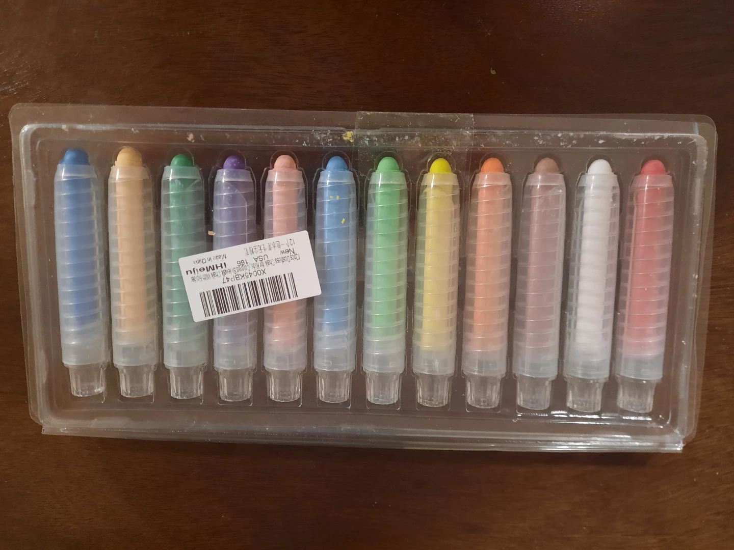 12 Pcs Dustless Chalk Set with Holder