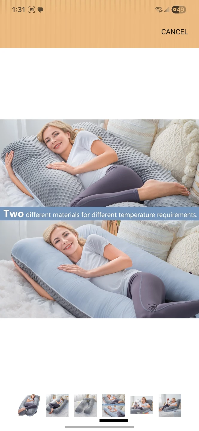 Meiz U-Shaped Pregnancy Pillow 55inch Grey & Blue - photo 5