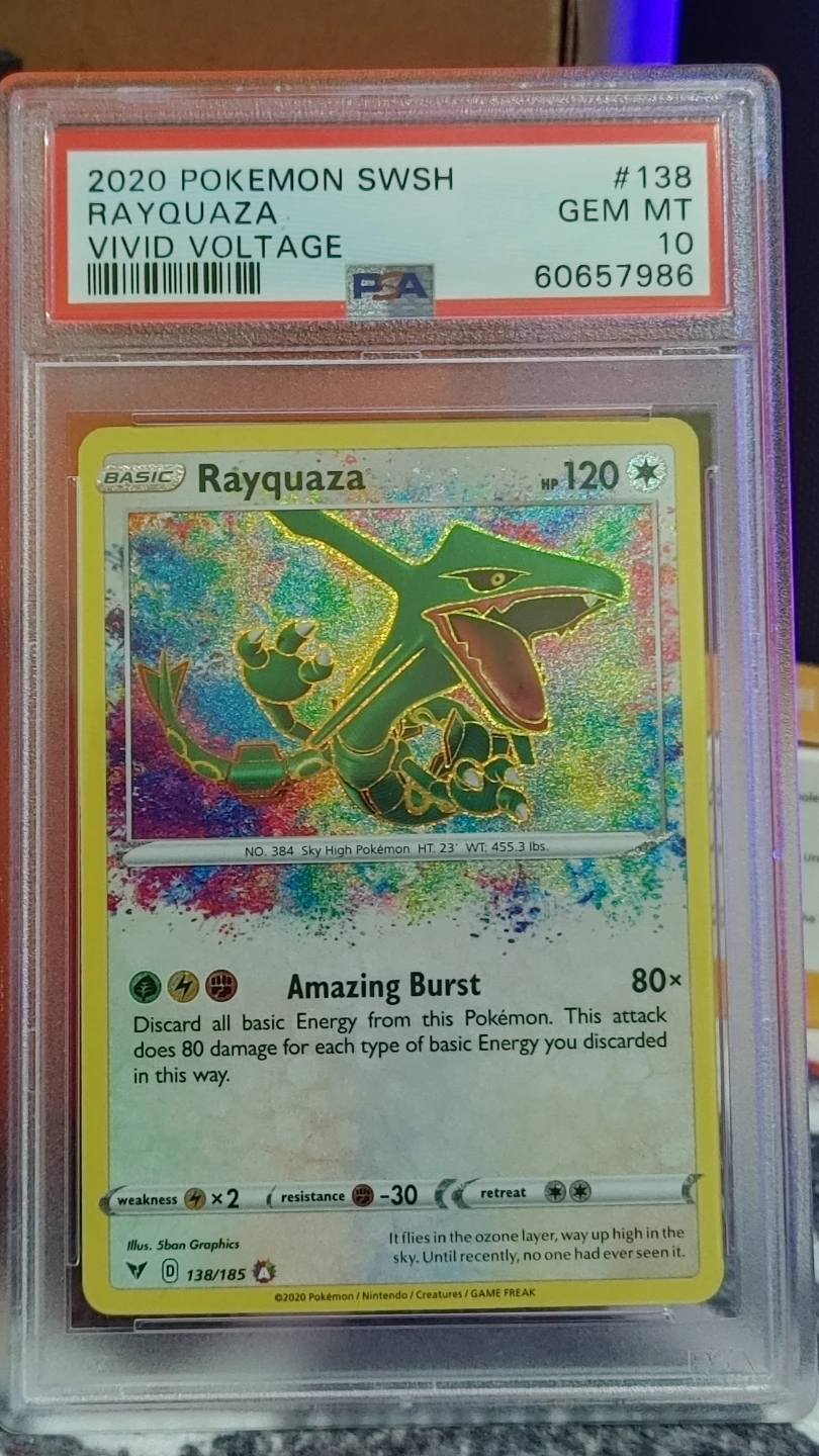 2020 Pokemon SWSH Rayquaza Vivid Voltage Trading Card