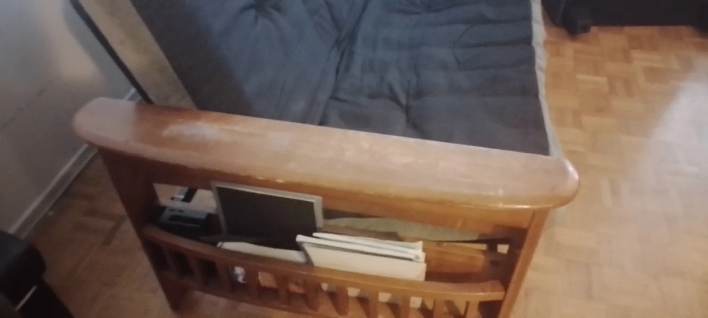 Wooden Futon Frame with Dark Grey Mattress - photo 3