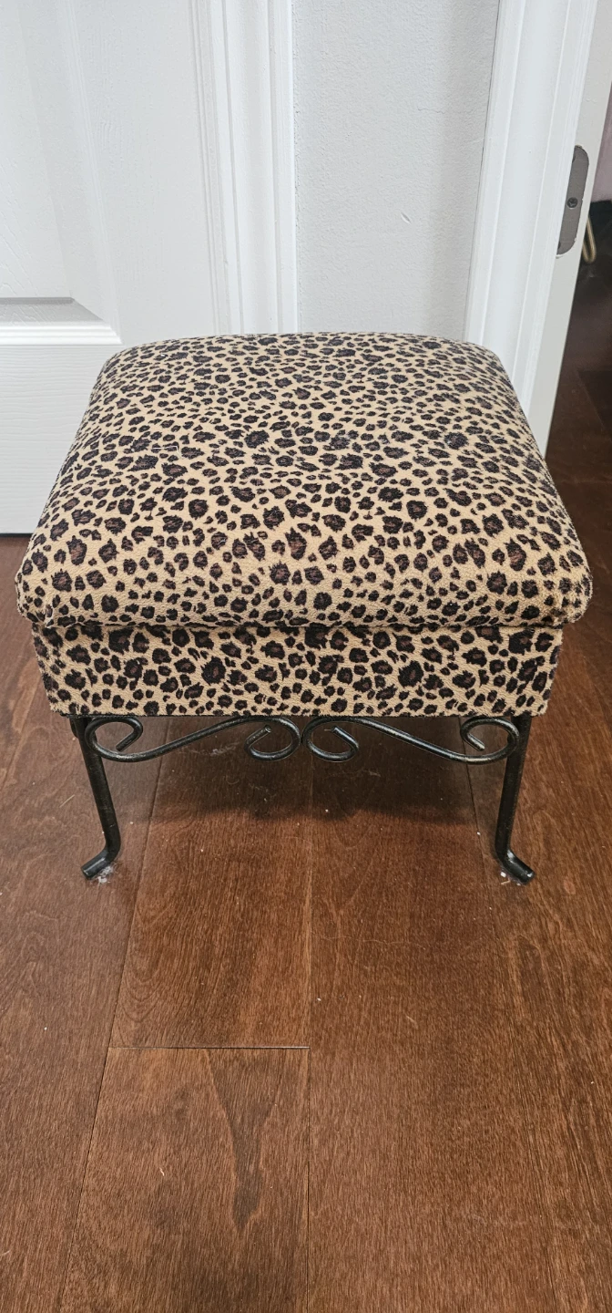 Leopard Print Small Storage Ottoman