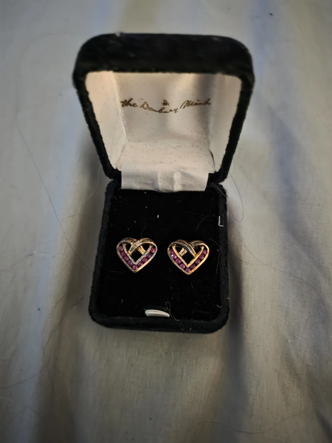 The Danbury Mint Heart Earrings with Rubies