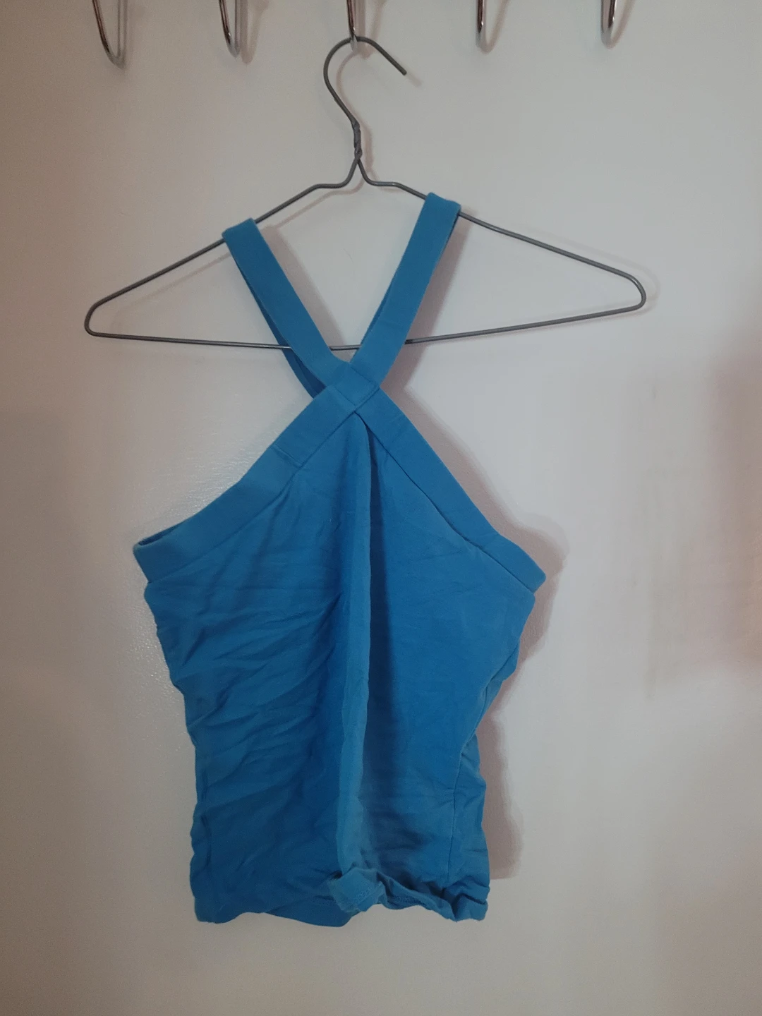 Blue Halter Neck Tank Top