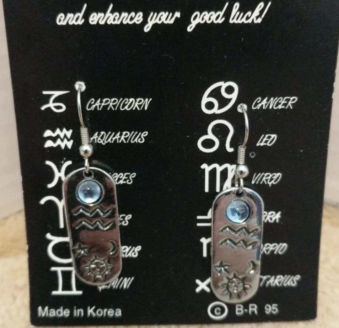 Aquarius Zodiac Stones Earrings - photo 2