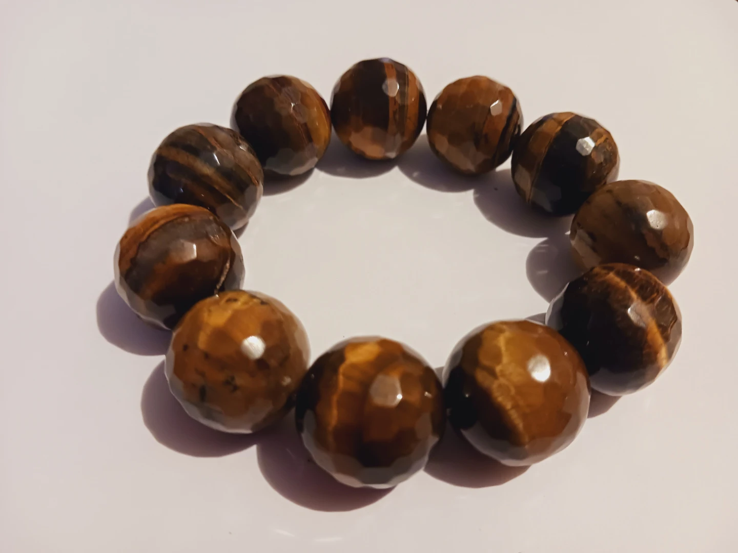 Large Tiger's Eye Stone  Beaded Bracelet