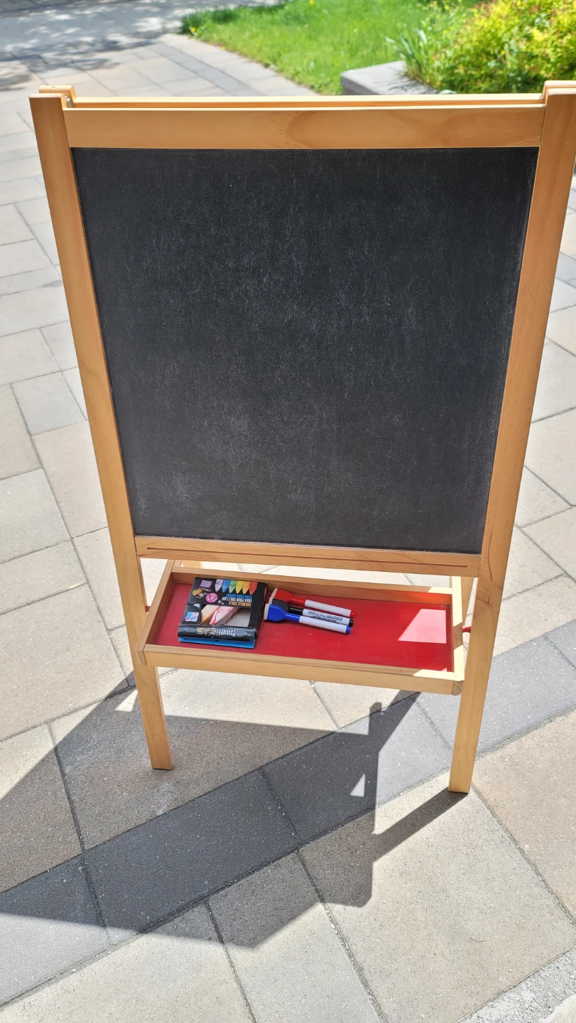 IKEA - Wooden Easel Blackboard and Whiteboard with Markers