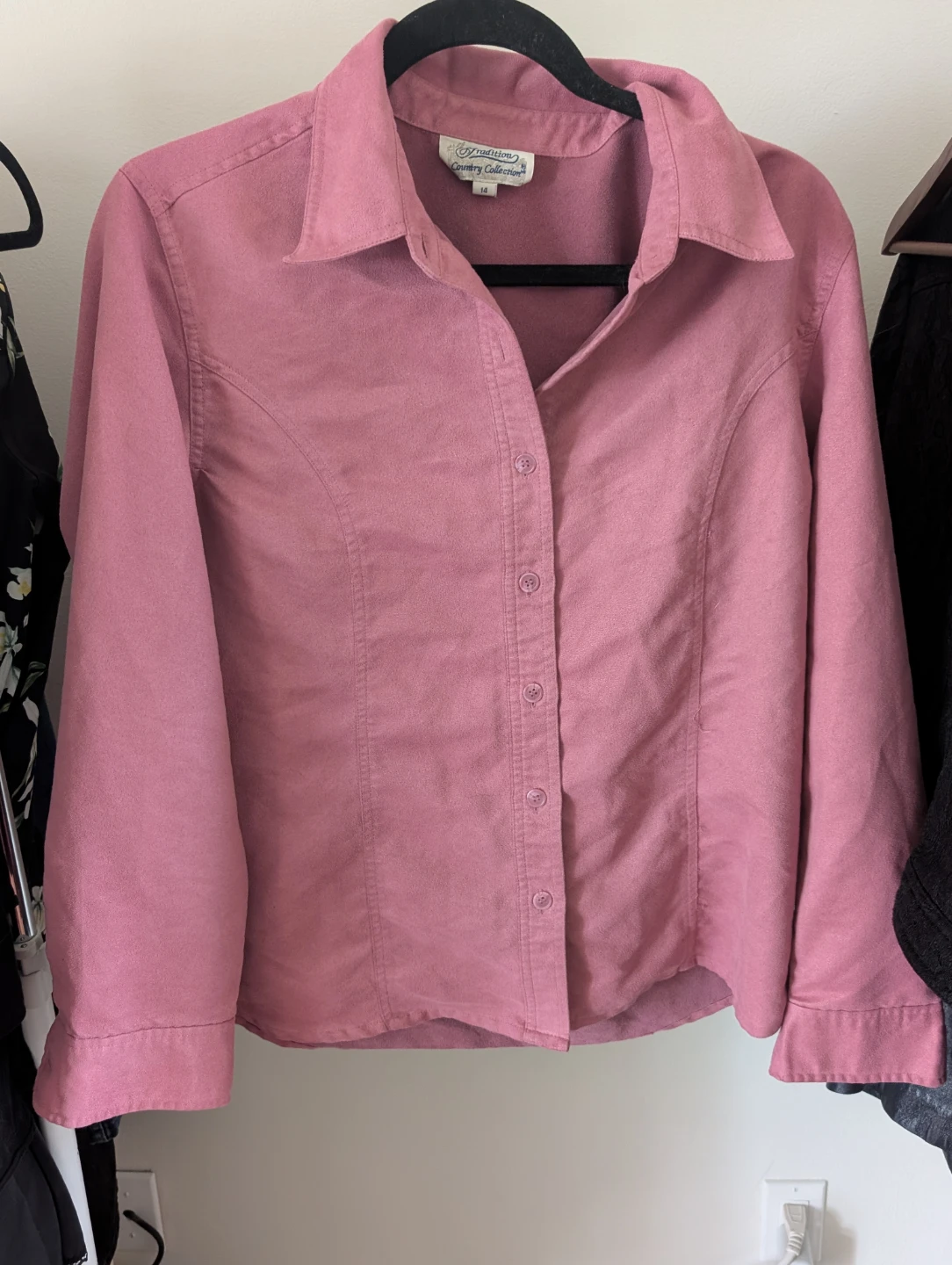 Tradition Country Collection Pink Button-Up Shirt Size 14